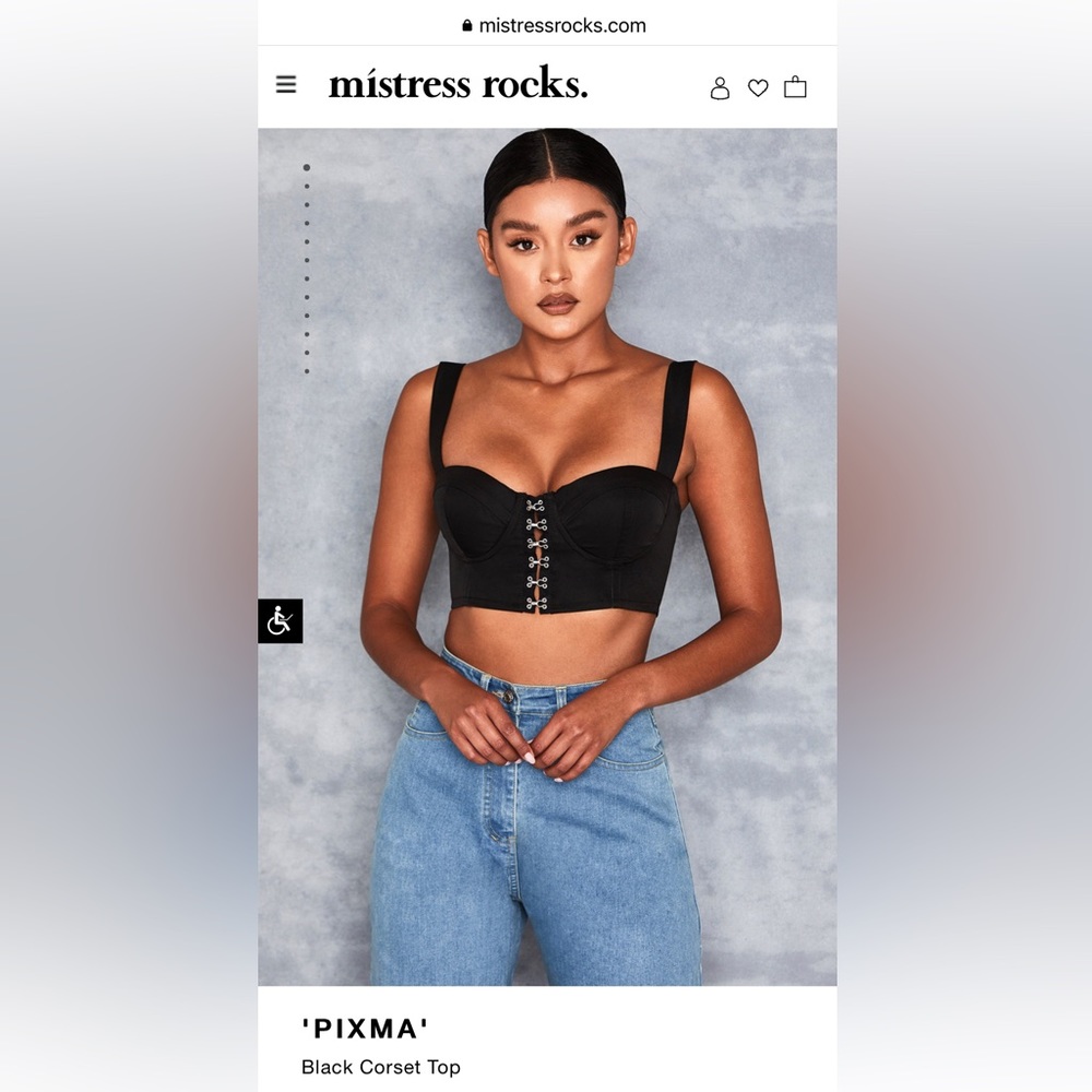 Black corset top, new